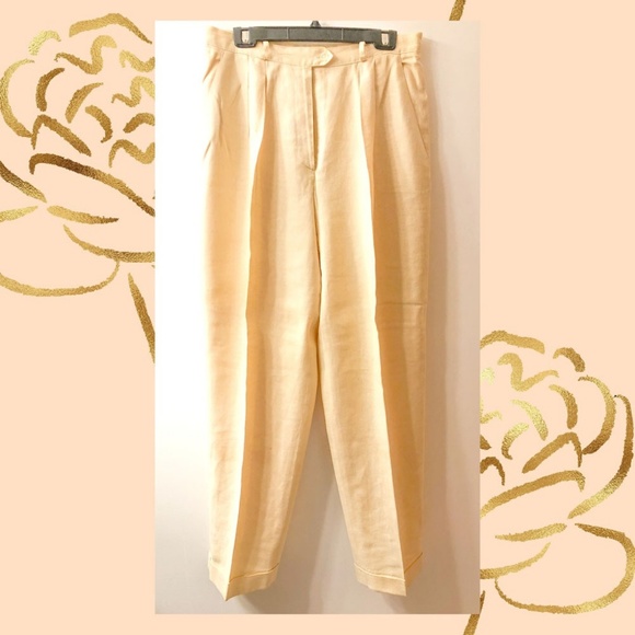 Lauren Ralph Lauren Pants - Lauren Ralph Lauren Pale Yellow Linen Pants Lauren Ralph Lauren Pants - Lauren Ralph Lauren Pale Yellow Linen Pants